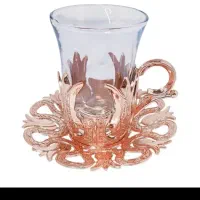 استکان و نعلبکی مسی مدل پیوتر