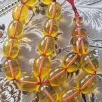 تسبیح آب حیات گرری.۱۷عدد  درشت،بی عیب|کلکسیون اشیاء عتیقه|سقز, |دیوار