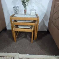 مبل 7نفره با جلو میزی و سه عدد میز عسلی