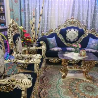 مبل. مبلمان سلطنتی طرح پنجه شیری چوب گردو