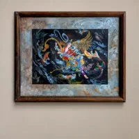 تابلو نقاشی رنگ روغن اصل امضادار مهین حسین‌پور