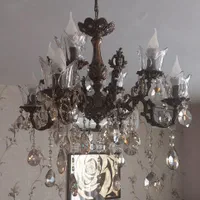 لوستر برنز ۴ شاخه دوتایی|لوستر و چراغ آویز|پردیس, فاز ۳|دیوار