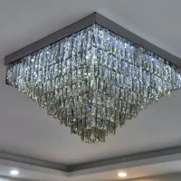 نگین منزل ، لوستر با کریستال چک در حد نو|لوستر و چراغ آویز|تهران, مجیدآباد|دیوار