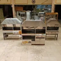 کباب پزذغالی/گازی فن منقل بدنه استیل صنعتی ماکسیما