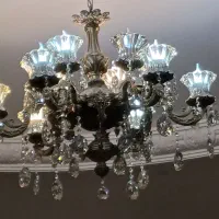 لوستر برنز  ۶ شاخه  ۱۲ لاله روشن