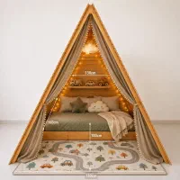کلبه چوبی، تخت مونته سوری، تخت کلبه ای،تخت کودک