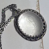 پلاک زنجیر نقره قدیمی معاوضه با گوشیs23 و s24|کلکسیون اشیاء عتیقه|تهران, یافت آباد جنوبی|دیوار