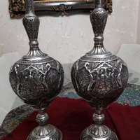 سنبلدان جام قلمزنی مسی گلدان قلمکاری تنگ مجسمه