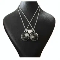 گردنبند ماه شبتاب با مگنت کاپلی دخترانه زنانه