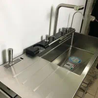 سینک استیل پیانویی پیانوئی  دوش ماساژور دار