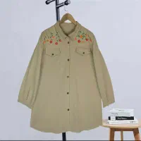 مانتو کتان ضخیم گل دوزی