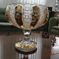 ظروف کریستال طلاکوب وگل برجسته اصل چک