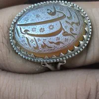 انگشتر خطی عقیق یمنی کهنه خط استاد دکتر مدنی