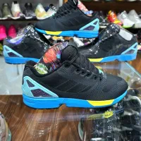 کتونی zxفولوکس مشکی کف آبی 40.5 و 43.5