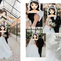 لباس عروس گل برجسته پینترستی همراه با تور