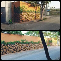 نقاشی طرح سنگ زیباسازی باغ ویلا