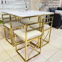 مدل میز ناهار خوری فلزی غذاخوری کمجا میز وصندلی