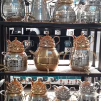 کتری قوری استیل کف چدن سام ست ترکیه ۶لیتر