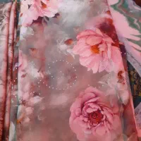 چادر رنگی نگین ثابت.طرح پوست ماری.طرح حریر