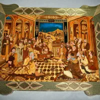 تابلوی معرق و خاتم برجسته طرح بزم درویشان