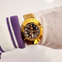 رادو طلایی تخم مرغی مشکی کد ۱۳۸۱