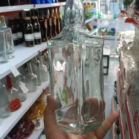 بطری چهارگوش شیشه‌ای یک لیتر