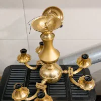 دو عدد لوستر برنجی