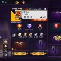 اکانت فری فایر فقط فروش ۷۵۰۰جم خورده همه چی داره