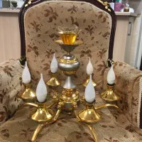 لوستر آنتیک آب طلا کاری شش شاخه نورسازان