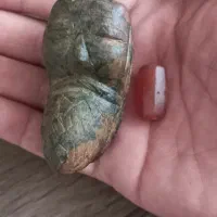 سنگ یشم عتیقه کهنه رخ سرباز و مهره ساسانی