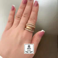انگشتر رینگی پهن نگین دار ژوپینگ|بدلیجات|اردبیل, |دیوار