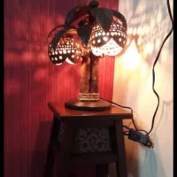 آباژور نارگیلی تایلندی تمام تراش با دست کمیاب.|چراغ خواب و آباژور|یزد, |دیوار