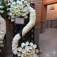 تاج گل دسته افتتاحیه ختم تسلیت تمام سفید و رنگی