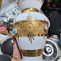 گلدان کریستال اگرمن طلاکوب