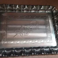 سینی،شمعدان درب قابلمه و بشقاب