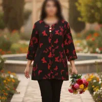 شومیز طرح پروانه و گل