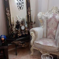 مبل 7 نفره سلطنتی|مبلمان خانگی و میز عسلی|ابریشم, |دیوار