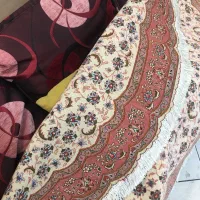 قالیچه دستباف بسیار نفیس چله نخ گل ابریشم|فرش|تهران, شکوفه|دیوار