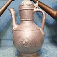 دو عدد آفتابه مسی قاجاری و قوری صحرایی روسی عتیقه|کلکسیون اشیاء عتیقه|تبریز, |دیوار
