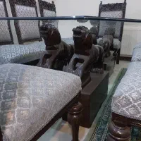 میز نهار خوری. تمام منبت چوب  طرح شیر