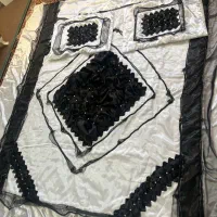 روتختی ساتن سفید مشکی در حدنو