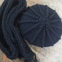 کلاه و سال گردن زمستونی سورمه ای نو