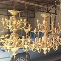 فروش و ‌‌خریدار لوستر برنزی اینه شمعدان ابکاری طلا|لوستر و چراغ آویز|تهران, تهرانپارس غربی|دیوار