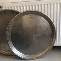 دو عدد سینی استیل قدیمی