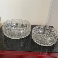 دو ظرف کریستال چک انتیک کاملا سالم