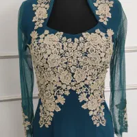 پیراهن مجلسی اپلیکه دوزی کشی|لباس|لنجان, |دیوار