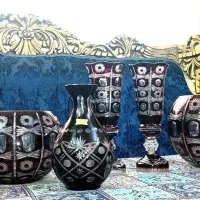 کریستال دو پوست اصل چک اگرمن بوهیما عتیقه