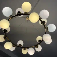 لوستر مولکولی بزرگ ۲۰ شاخه آبکاری طلایی با لامپها|لوستر و چراغ آویز|کرج, فاز ۱ مهرشهر|دیوار