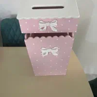 سطل و جا دستمال چوبی