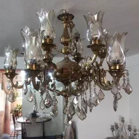 لوستر تمام برنج اصل 12 شعله 6 شاخه